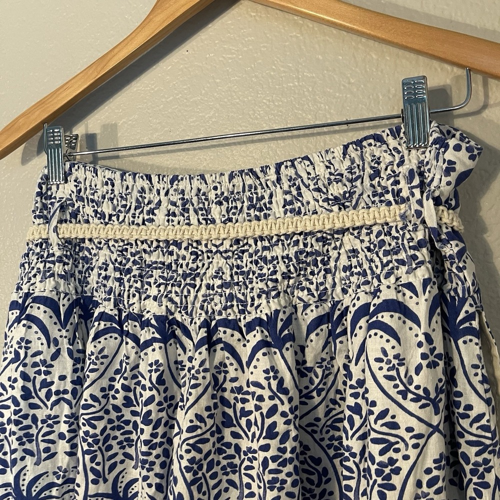 Rachel Zoe Womens Large Tropical Palm Tree Maxi Skirt Linen Blend Boho Summer - Picture 6 of 13